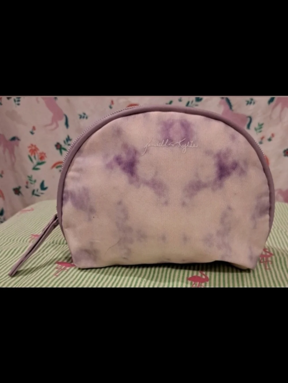 NWOT Kendall & Kylie Purple Cloud TyeDye Travel Cosmetic Makeup Beauty Pouch Bag